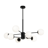 Edit Orb 8 Arm Ceiling Pendant Light - Black & White