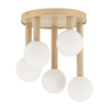 Edit Perla 5 Arm Semi-Flush Ceiling Light - Gold