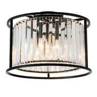 Edit Saskia Flush Ceiling Light - Black & Crystal