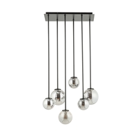Edit Tulia 6 Light Bar Ceiling Pendant - Smoked Glass