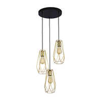 Edit Wire 3 Light Cascade Ceiling Pendant - Black & Gold