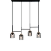 Edit Zac Bar Ceiling Pendant Light - Black & Smoked