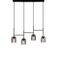 Edit Zac Bar Ceiling Pendant Light - Black & Smoked