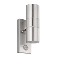 Eglo Riga LED Outdoor Up & Down Wall Light with PIR Sensor - Stainless Steel