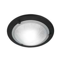 Elstead Berwick Glass Flush Ceiling Light - Black