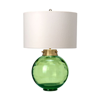 Elstead Kara Glass Table Lamp - Dark Green