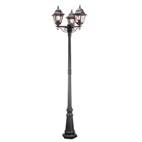 Elstead Norfolk Triple Lamp Post - Black