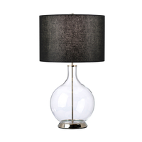 Elstead Orb Table Lamp - Polished Nickel with Black Shade