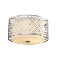 Elstead Ziggy Glass Flush Ceiling Light - Silver