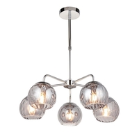 Endon Dimple 5 Arm Ceiling Pendant Light - Polished Chrome