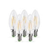 Envirolight 4W Warm White Dimmable LED Decorative Filament Candle Bulb - Small Screw Cap - Pack of 5