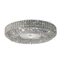 Enya Large 9 Light Flush Ceiling Fixture with Clear Crystal Decoration