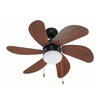 Faro Barcelona Palao Ceiling Fan with Light - Black & Mahogany