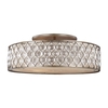 Feiss Lucia Crystal Semi-Flush Ceiling Light - Burnished Silver