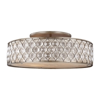 Feiss Lucia Crystal Semi-Flush Ceiling Light - Burnished Silver