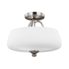 Feiss Vintner Glass Semi-Flush Ceiling Light - Satin Nickel