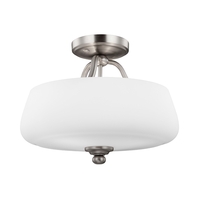 Feiss Vintner Glass Semi-Flush Ceiling Light - Satin Nickel