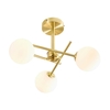 Forum Lindos 3 Light Semi-Flush Ceiling Light - Satin Brass