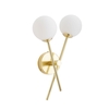 Forum Lindos Twin Wall Light - Satin Brass & Opal