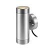 Garden 24V Cylinder LED Outdoor Up & Down Wall Light - Silver