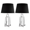 Geo Table Lamps – Chrome – Set of 2