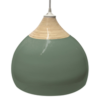 Glazed Bamboo Ceiling Pendant Light - Green