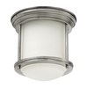 Hadrian Opal Glass Flush Ceiling Light - Antique Nickel
