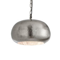 Hammered Metal Pendant – Bowl – Matt Nickel