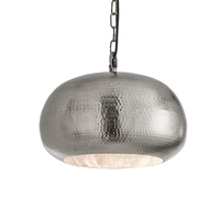 Hammered Metal Pendant – Standard Bowl – Matt Nickel