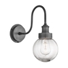 Industville Swan Neck Glass Globe Wall Light - Pewter
