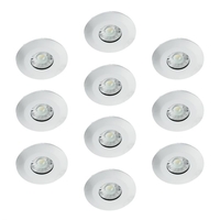 Integral 6W Dimmable Warm White LED Fire Rated Low Profile Fixed Downlight - Matt White - Pack of 10