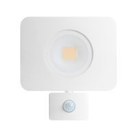 Integral Compact Tough 50W Warm White LED Floodlight with PIR Sensor - White