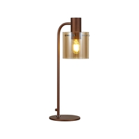 Jene Large Table Lamp - Mocha & Amber Glass