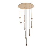 Jojo 9 Light Cluster Ceiling Pendant - French Gold