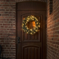 Konstsmide 60 Amber LED Spruce Wreath