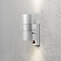 Konstsmide Modena Outdoor Up & Down Wall Light with PIR Sensor - Galvanised Steel