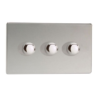 LED Compatible Dimmer 3 x 300W - Polished Chrome