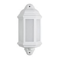 LED Half Lantern Outdoor Wall Light with PIR Sensor - White