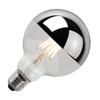 Lucide 5W Warm White Dimmable LED Decorative Filament Silver Crown 95mm Globe - Screw Cap