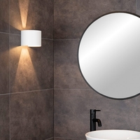 Lucide Axi Curve Bathroom LED Up & Down Wall Light - White