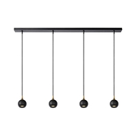 Lucide Favori 4 Light Bar Ceiling Pendant - Black