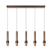 Lucide Margary 5 Light LED Bar Ceiling Pendant - Coffee