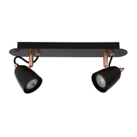 Lucide Ride 2 Light Spotlight Plate - Black & Copper