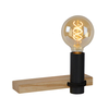 Lucide Tanner Wooden Shelf and Wall Light with Plug - Black