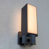 Lutec Cuba White Selectable LED Outdoor Wall Light with WIFI Security Camera and PIR Sensor - Dark Grey