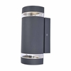 Lutec Focus Outdoor Up & Down Wall Light with Dusk to Dawn Sensor - Dark Grey