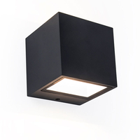 Lutec Gemini Cube LED Outdoor Up & Down Wall Light - Matt Black