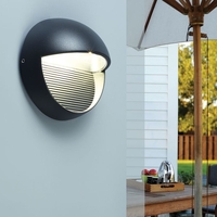 Lutec Radius Round LED Outdoor Wall Light - Grey