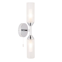 Luxia Flute Bathroom Twin Wall Light - Polished Chrome