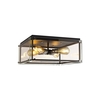 Madison 4 Light Flush Ceiling Light - Matt Black with Clear Glass